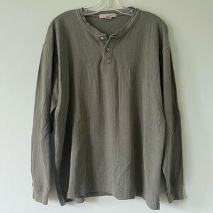 men’s olive green 1/4 button polo long sleeve